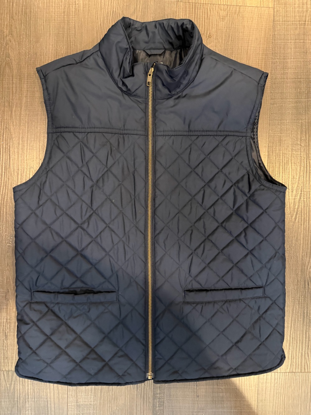 Crew cuts Boys Quilted Navy Vest with Gold Zipper